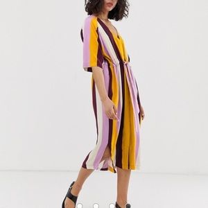 ASOS Multicolored Striped Midi Dress